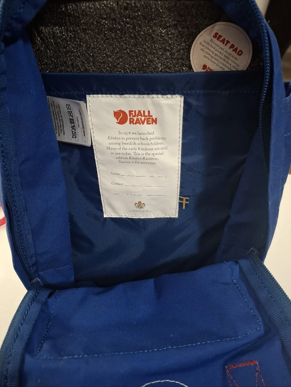 Fjällräven Kånken Rainbow Mini Cobalt Blue Backpack Pride Special Edition